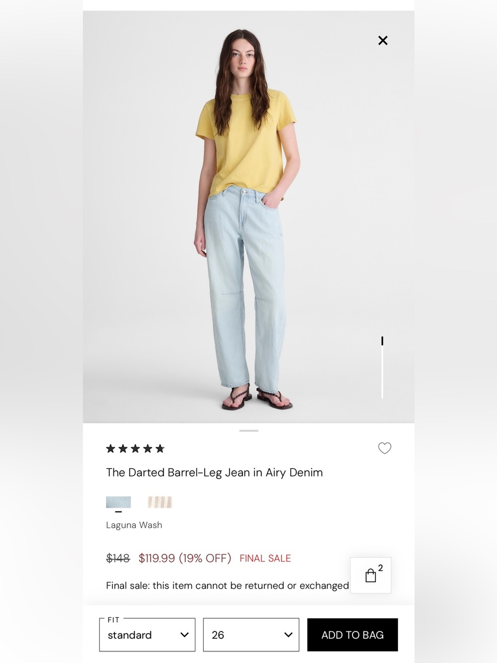 Madewell - Darted Barrel-Leg Jeans in Laguna Wash